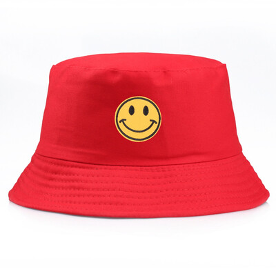 5 Colors Smiling Face Embroidery Bucket Hats Summer Fashion Outdoor Fisherman Caps For Unisex Women Men Visor Caps
5 Colors Smiling Face Embroidery Bucket Hats Summer Fashion Outdoor Fisherman Caps For Unisex Women Men Visor Caps