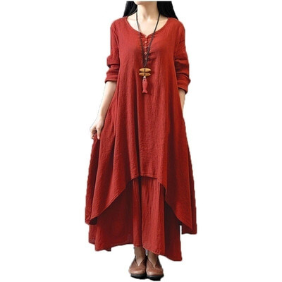 New Plus Size Women Casual Loose Dress Solid Long Sleeve Cotton Linen Boho Long Maxi Autumn Dress Plus Size S - 5XL
New Plus Size Women Casual Loose Dress Solid Long Sleeve Cotton Linen Boho Long Maxi Autumn Dress Plus Size S - 5XL