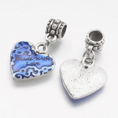 Alloy European Dangle Beads with Enamel Heart Large Hole Pendants Antique Silver 30mm Hole 5mm
Alloy European Dangle Beads with Enamel Heart Large Hole Pendants Antique Silver 30mm Hole 5mm