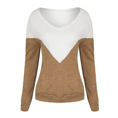 Women Autumn Knit Sweater Sexy V-Collar Slim Plus Size Color Matching Long-Sleeved Casual Wild Tops
Women Autumn Knit Sweater Sexy V-Collar Slim Plus Size Color Matching Long-Sleeved Casual Wild Tops