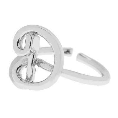 Silver A-Z 26 Letters Initial Name Rings Women Men Weeding Couple Jewelry