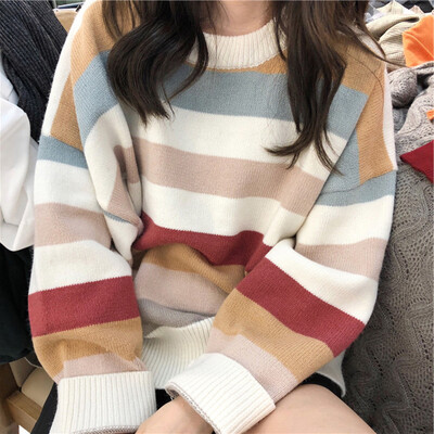 Autumn Warm Women Striped Jumper Round Neck Ladies Winter Sweaters Pink Pullovers Long Sleeve Oversized Sweater Clothes Pull
Autumn Warm Women Striped Jumper Round Neck Ladies Winter Sweaters Pink Pullovers Long Sleeve Oversized Sweater Clothes Pull