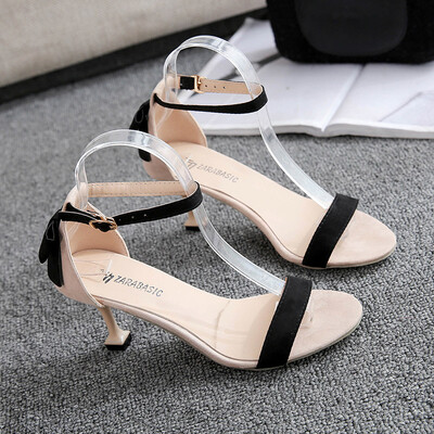 Summer high heel bow color matching one-word buckle sandals female Xia Lu toe fine heel hollow fashion Joker
Summer high heel bow color matching one-word buckle sandals female Xia Lu toe fine heel hollow fashion Joker