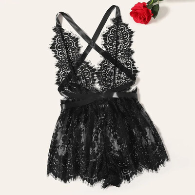 Gobestart Women Sexy Lace Deep V-neck Jumpsuit Lingerie Cross Romper Backless Bodysuit
Gobestart Women Sexy Lace Deep V-neck Jumpsuit Lingerie Cross Romper Backless Bodysuit