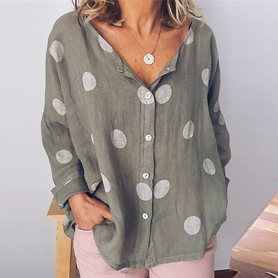 Fashion Polka Dot Printed Blouse Women Casual Shirt Long Sleeve V Neck Buttons Loose Women Blouses Tops Basic Blusas
Fashion Polka Dot Printed Blouse Women Casual Shirt Long Sleeve V Neck Buttons Loose Women Blouses Tops Basic Blusas