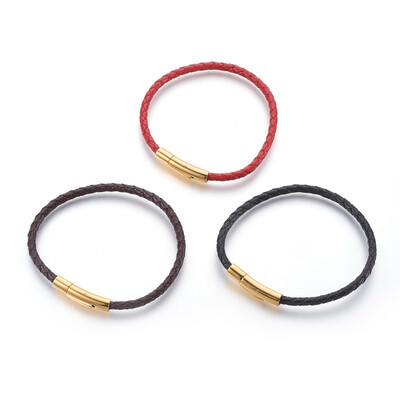 Braided Leather Cord Bracelet Making with 316 Stainless Steel Clasps Golden Mixed Color 8-14"21cm 4mm
Braided Leather Cord Bracelet Making with 316 Stainless Steel Clasps Golden Mixed Color 8-14"21cm 4mm