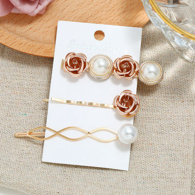 Pearl Hair Clip Headwear Sweet Pearl Rose Word Clip Side Clip Three piece Sweet Hair Hairband Barrette Headdress Accessories
Pearl Hair Clip Headwear Sweet Pearl Rose Word Clip Side Clip Three piece Sweet Hair Hairband Barrette Headdress Accessories