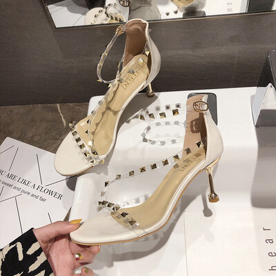 Sandals Girl Xia Baitao One-word Button Rivet Sexy High-heeled Shoes Cat-heeled Girl Transparent Fairy Trend
Sandals Girl Xia Baitao One-word Button Rivet Sexy High-heeled Shoes Cat-heeled Girl Transparent Fairy Trend