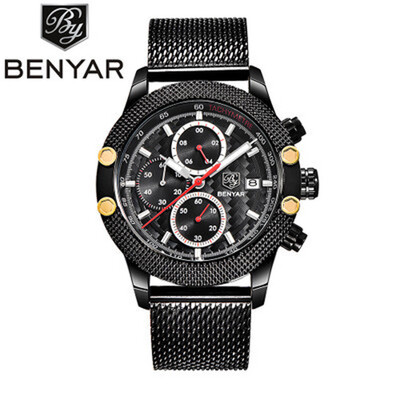 Gobestart BENYAR Sport Chronograph Watches Men Mesh Band Waterproof Luxury Quartz Watch
Gobestart BENYAR Sport Chronograph Watches Men Mesh Band Waterproof Luxury Quartz Watch
