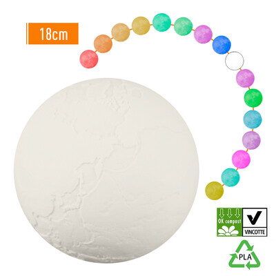 3D Printing Touching Moon Light USB Rechargeable Remote Control 16-Color Dimmable Night Lamp Bedroom Decor with Wooden Stand
3D Printing Touching Moon Light USB Rechargeable Remote Control 16-Color Dimmable Night Lamp Bedroom Decor with Wooden Stand