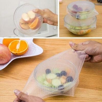 4PC Silicone Wraps Kitchen Seal Cover Stretch Cling Film Fresh Food Keep Tool
4PC Silicone Wraps Kitchen Seal Cover Stretch Cling Film Fresh Food Keep Tool