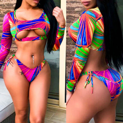 Roseonmyhand Women Print Long Sleeves Bikini Set Bra Beach Swimwear Beachwear Swimsuit
Roseonmyhand Women Print Long Sleeves Bikini Set Bra Beach Swimwear Beachwear Swimsuit