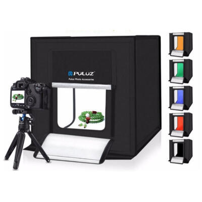 PU5040 LED Folding Photo Studio Softbox Lighting Tent With Colorful Background Accessories Box Light 40cm X 40cm X 40cm
PU5040 LED Folding Photo Studio Softbox Lighting Tent With Colorful Background Accessories Box Light 40cm X 40cm X 40cm