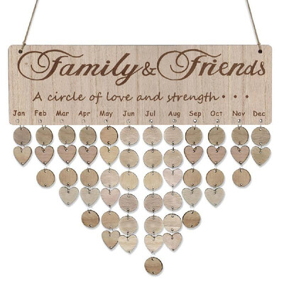 Wooden Calendar Board Sign Family Celebration&Birthday Reminder DIY Wood Craft for Home Decoration
Wooden Calendar Board Sign Family Celebration&Birthday Reminder DIY Wood Craft for Home Decoration
