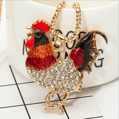 Creative Zodiac Chicken Years Act The Role Ofing Is Tasted Full Rhinestones Crystal Chickens Pendant Necklace Luxury Jewelry
Creative Zodiac Chicken Years Act The Role Ofing Is Tasted Full Rhinestones Crystal Chickens Pendant Necklace Luxury Jewelry