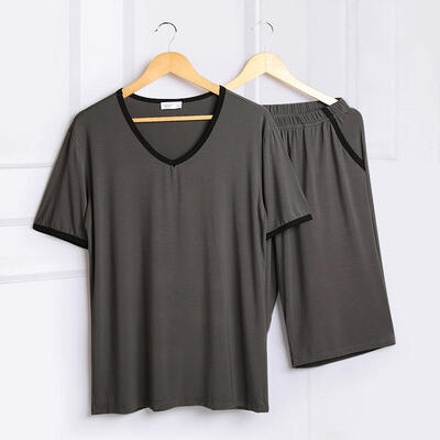 Summer Mens Casual Pajama Sets Modal Thin Pajamas Solid Color Short Sleeve T-shirt Pants Home Clothing 2 Piece Set
Summer Mens Casual Pajama Sets Modal Thin Pajamas Solid Color Short Sleeve T-shirt Pants Home Clothing 2 Piece Set