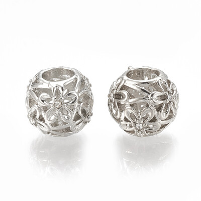 Alloy European Beads Large Hole Beads with Rhinestone Rondelle with Flower Crystal Platinum 11x10mm Hole 5mm
Alloy European Beads Large Hole Beads with Rhinestone Rondelle with Flower Crystal Platinum 11x10mm Hole 5mm