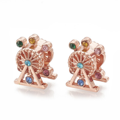 Alloy European Beads Large Hole Beads with Rhinestone Ferris Wheel Colorful Rose Gold 15x115x105mm Hole 5mm
Alloy European Beads Large Hole Beads with Rhinestone Ferris Wheel Colorful Rose Gold 15x115x105mm Hole 5mm