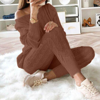 Women Solid Color Sweater Casual Knitted Sweaters Pants Woman Jumper Tops Clothing Set Set Casual Knitted Warm Outfits
Women Solid Color Sweater Casual Knitted Sweaters Pants Woman Jumper Tops Clothing Set Set Casual Knitted Warm Outfits