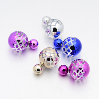 UV Plating Grid Printed Resin Double Sided Round Ball Ear Studs with Stainless Steel Pins Mixed Color Ball 8mm & 16mm Pin 0
UV Plating Grid Printed Resin Double Sided Round Ball Ear Studs with Stainless Steel Pins Mixed Color Ball 8mm & 16mm Pin 0