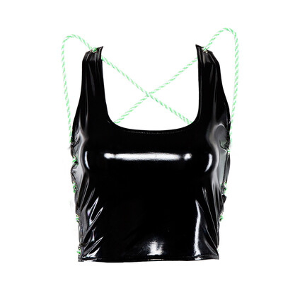 Leather Glossy Solid Color Wrapped Chest Cross Straps Halter Vest Ladies Short Section Exposed Navel Summer Vest
Leather Glossy Solid Color Wrapped Chest Cross Straps Halter Vest Ladies Short Section Exposed Navel Summer Vest