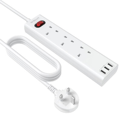 dodocool 3250W Surge Protector 1050 Joules Power Strip with 3 USB Charging Ports&3-Outlets 492ft Extension Lead Cord Overload
dodocool 3250W Surge Protector 1050 Joules Power Strip with 3 USB Charging Ports&3-Outlets 492ft Extension Lead Cord Overload