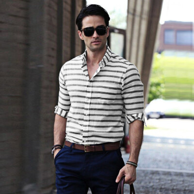 Tailored Men Fashio Vertical Striped Slim Fit Long Sleeve Casual Button Down Dress Shirts
Tailored Men Fashio Vertical Striped Slim Fit Long Sleeve Casual Button Down Dress Shirts