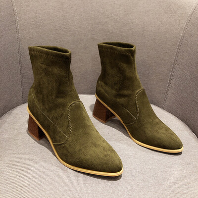Elastic boots women fallwinter thick-heeled short boots side zipper slimming bare boots high-heeled Martins single boots
Elastic boots women fallwinter thick-heeled short boots side zipper slimming bare boots high-heeled Martins single boots
