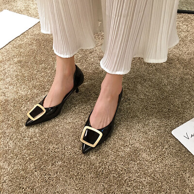 Xiao Xiangfeng Single Shoe Female Summer Korean Version Metal Square Button High-heeled Shoes with Fine Heels&Shallow Mouth Sh
Xiao Xiangfeng Single Shoe Female Summer Korean Version Metal Square Button High-heeled Shoes with Fine Heels&Shallow Mouth Sh