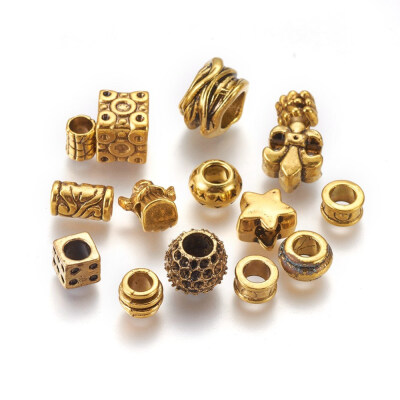 Tibetan Style European Beads Large Hole Beads Mixed Shapes Mixed Style Antique Golden 613x814x612mm Hole 49mm
Tibetan Style European Beads Large Hole Beads Mixed Shapes Mixed Style Antique Golden 613x814x612mm Hole 49mm