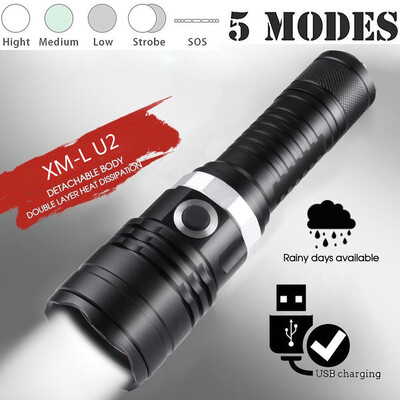 Saidsome 5 Modes XML-U2 Waterproof Flashlight Outdoor LED Super Bright 18650 Torch Light flashlight lamp
Saidsome 5 Modes XML-U2 Waterproof Flashlight Outdoor LED Super Bright 18650 Torch Light flashlight lamp