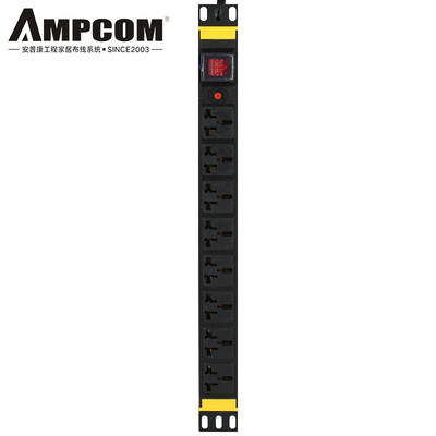 AMPCOM PDU cabinet socket power socket socket 8 bit 10A with switch 3 m commercial socket wiring board tow board AMPDU810K
AMPCOM PDU cabinet socket power socket socket 8 bit 10A with switch 3 m commercial socket wiring board tow board AMPDU810K