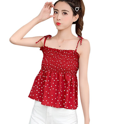 Women Crop Top Camisole Fashion Polka Dot Print Tank Top Sexy Sleeveless Bow Strap Tops Female Off Shoulder Chiffon Tops Vest
Women Crop Top Camisole Fashion Polka Dot Print Tank Top Sexy Sleeveless Bow Strap Tops Female Off Shoulder Chiffon Tops Vest