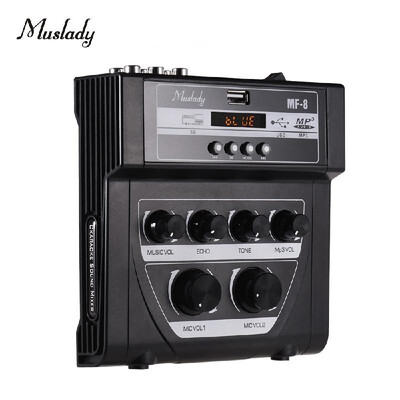 Muslady MF-8 Mini Karaoke Sound Audio Mixer Stereo Echo Mixers Dual Microphone Inputs Support BT Recording MP3 Function for TV PC
Muslady MF-8 Mini Karaoke Sound Audio Mixer Stereo Echo Mixers Dual Microphone Inputs Support BT Recording MP3 Function for TV PC