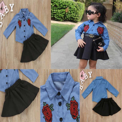 Toddler Baby Girls Floral Denim ShirtSkirt Tutu Dress Embroidery Outfits Long Sleeve Winter Clothing
Toddler Baby Girls Floral Denim ShirtSkirt Tutu Dress Embroidery Outfits Long Sleeve Winter Clothing