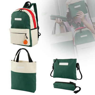 4 Pcs set Large Capacity Shoulder Pockets Womens Patchwork Backpack School Bags for Teenager Wallets Girls Pencil Case
4 Pcs set Large Capacity Shoulder Pockets Womens Patchwork Backpack School Bags for Teenager Wallets Girls Pencil Case