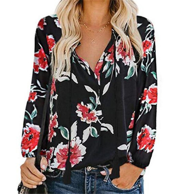 Women Loose V Collar Button Summer Cartoon Floral Print Loose Long Sleeve Casual Simple Wild T-Shirt
Women Loose V Collar Button Summer Cartoon Floral Print Loose Long Sleeve Casual Simple Wild T-Shirt