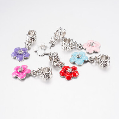 Tibetan Style Alloy Enamel European Dangle Beads Large Hole Pendants Flower Antique Silver Mixed Color 29mm
Tibetan Style Alloy Enamel European Dangle Beads Large Hole Pendants Flower Antique Silver Mixed Color 29mm