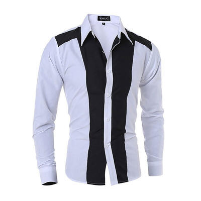 Male Casual Long Sleeve Shirt Fashionable Cotton Turn-down Collar Tops Shirt with Patchwork Pattern for Men
Male Casual Long Sleeve Shirt Fashionable Cotton Turn-down Collar Tops Shirt with Patchwork Pattern for Men