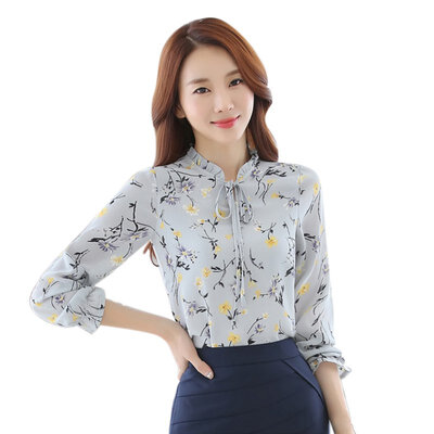 Autumn Ladies Chiffon Blouse Long Sleeve Shirts Casual Print Floral Tops Women Clothing
Autumn Ladies Chiffon Blouse Long Sleeve Shirts Casual Print Floral Tops Women Clothing