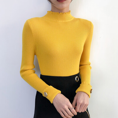 Knitted sweater wild lace Autumn Winter Korean Turtleneck Sweater Women Solid pullover Knitted Sweater Slim Jumpers Bottoming
Knitted sweater wild lace Autumn Winter Korean Turtleneck Sweater Women Solid pullover Knitted Sweater Slim Jumpers Bottoming