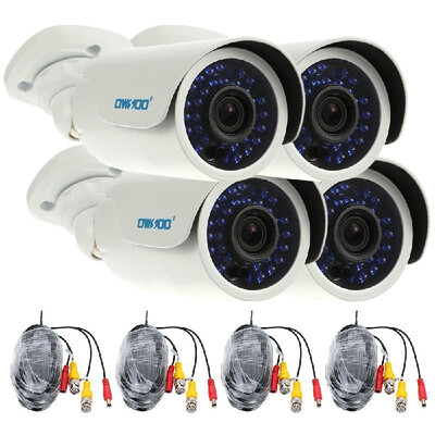 OWSOO 4pcs AHD 720P 1500TVL Security CCTV Camera 460ft Surveillance Cable Outdoor Weatherproof IR-CUT Night View 
OWSOO 4pcs AHD 720P 1500TVL Security CCTV Camera 460ft Surveillance Cable Outdoor Weatherproof IR-CUT Night View