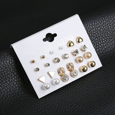 12 Pairs Set Imitation Pearl Stud Earrings Set For Women Black White Color Fashion Ear Jewelry Gift For Girlfriend Brincos
12 Pairs Set Imitation Pearl Stud Earrings Set For Women Black White Color Fashion Ear Jewelry Gift For Girlfriend Brincos