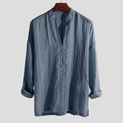 Toponeto Mens Causal Shirt Breathable Long Sleeve Loose Solid Color V-Neck Top Blouse
Toponeto Mens Causal Shirt Breathable Long Sleeve Loose Solid Color V-Neck Top Blouse