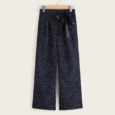 Tailored Fashion Women Wave Point High Waist Bandage Casual Loose Trousers Wide Leg Pants
Tailored Fashion Women Wave Point High Waist Bandage Casual Loose Trousers Wide Leg Pants