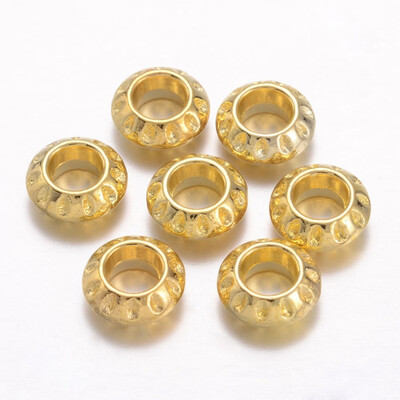 Tibetan Silver European Beads Large Hole Beads Rondelle Golden Lead Free & Cadmium Free & Nickel Free 10x4mm Hole 5mm
Tibetan Silver European Beads Large Hole Beads Rondelle Golden Lead Free & Cadmium Free & Nickel Free 10x4mm Hole 5mm