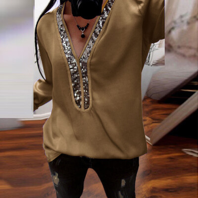 Roseonmyhand Fashion Womens Casual Sequins Long Sleeve V-Neck T-Shirt Solid Blouse Loose Tops
Roseonmyhand Fashion Womens Casual Sequins Long Sleeve V-Neck T-Shirt Solid Blouse Loose Tops