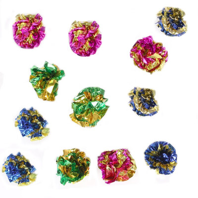 12Pcs Crackle Paper Rustle Sound Cat Toy Mylar Ball Cat Scratcher Scratching Fun Play Toys Products for Cats Crinkle
12Pcs Crackle Paper Rustle Sound Cat Toy Mylar Ball Cat Scratcher Scratching Fun Play Toys Products for Cats Crinkle