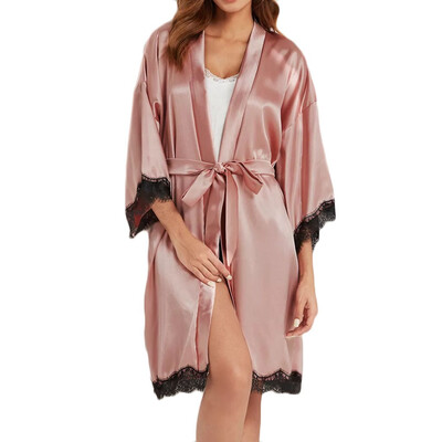 Toponeto New Women BathRobe Lace Satin Belted Pajama Robe Underwear Sleepwear Lingerie
Toponeto New Women BathRobe Lace Satin Belted Pajama Robe Underwear Sleepwear Lingerie