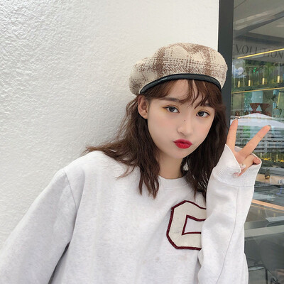 Hat Female Japanese Restoration Chequered Beret Summer Thin Breathable Painter Hat Lovely Eight-cornered Cap with Soft Girls
Hat Female Japanese Restoration Chequered Beret Summer Thin Breathable Painter Hat Lovely Eight-cornered Cap with Soft Girls